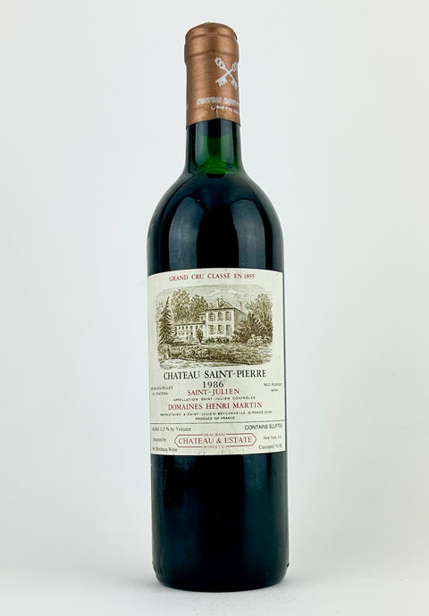 1986 Chateau Saint-Pierre Saint Julien (Bin Soiled Label, Upper Mid Shoulder Fill, Crimped Capsule)