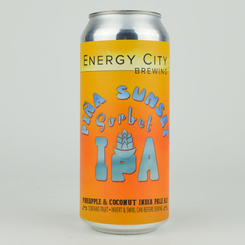 Energy City Brewing "Pina Sunset Sorbet" Pineapple & Coconut Hazy IPA, Illinois (16oz Can)