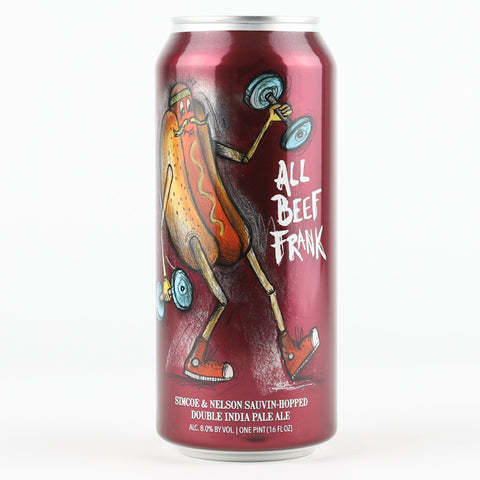 Hop Butcher "All Beef Frank" Double Hazy IPA, Illinois (16oz Can)