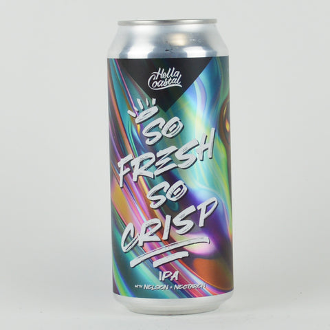 Hella Coastal, Crowns & Hops, Brewing With Brothas and Hop Bay Area Collaboration "So Fresh So Crisp" Cold IPA, California (16oz Can)