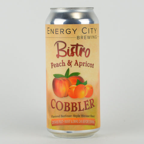 Energy City Brewing "Bistro-Peach & Apricot Cobbler" Flavored Berliner Weisse, Illinois (16oz Can)