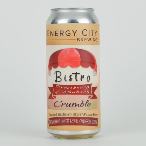 Energy City Brewing "Bistro-Strawberry & Rhubarb Crumble" Berliner Weisse, Illinois (16oz Can)