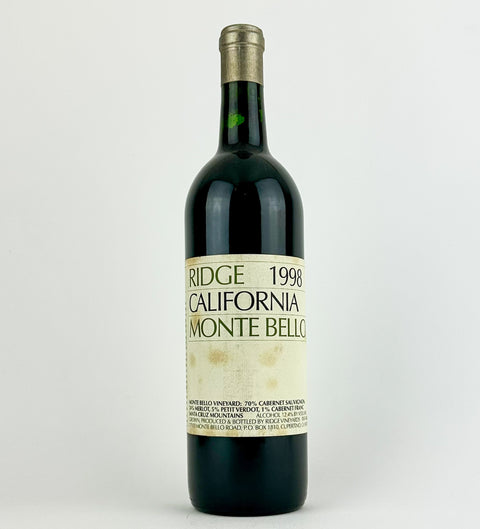 1998 Ridge "Monte Bello" Santa Cruz Mountains Red Blend (slightly soiled label)