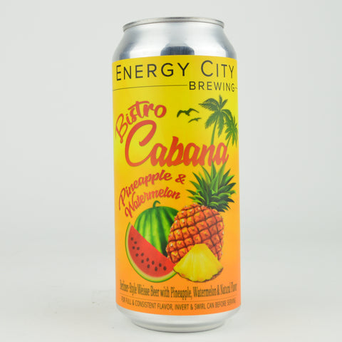 Energy City Brewing "Bistro Cabana Pineapple Watermelon" Flavored Berliner Weisse, Illinois (16oz Can)