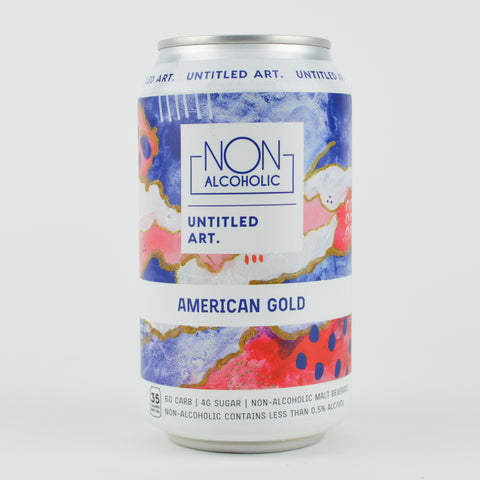 Untitled Art "American Gold" Non-Alcoholic Malt Beverage, Wisconsin (12oz Can)