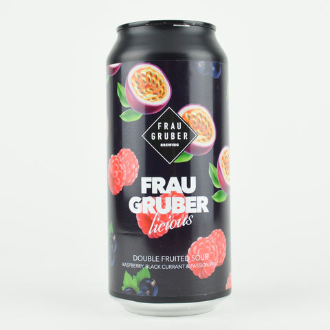 Frau Gruber "Licious" Double Fruited Sour w/Raspberry, Black Currant & Passionfruit, Germany (440ml Can)