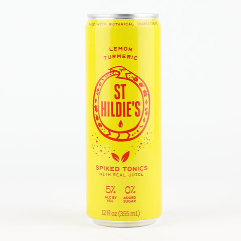 St Hildie's Lemon Turmeric Spiked Tonics, California (12oz Cans)