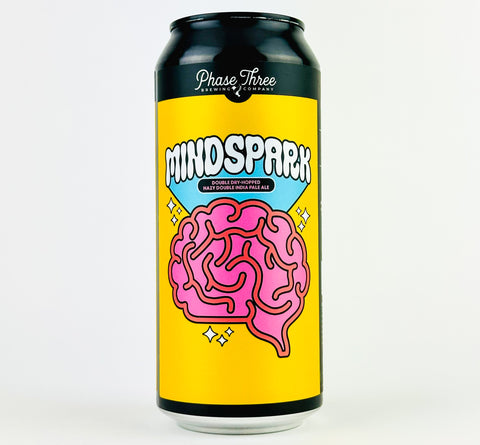 Phase Three "Mindspark" Double Dry Hopped Hazy Double IPA, Illinois (16oz Can)