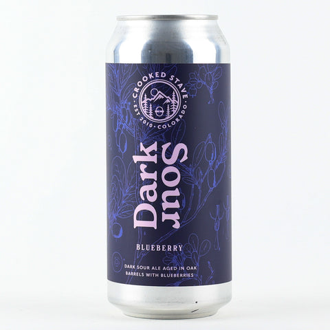 Crooked Stave "Dark Sour-Blueberry" Dark Sour Ale aged in Oak Barrels, Colorado (16oz Can)
